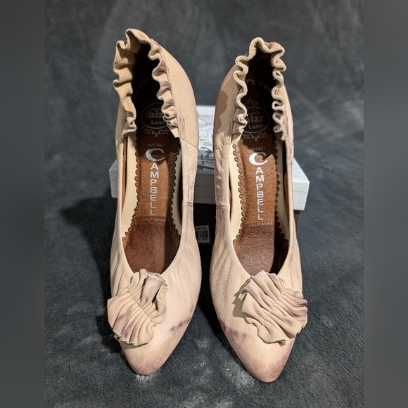 Jeffrey Campbell “Pacific” Leather Ruffle Pump Heel - Picture 3 of 14